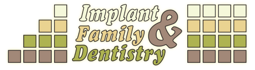 Logo for Implant and Family Dentistry office featuring sleep dentistry, implant dentistry. and wisdom teeth for $749 includes sedation and xray